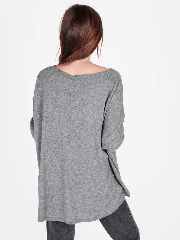 Made In Italy Jersey oversize de mujer en mezcla de cachemir y lana