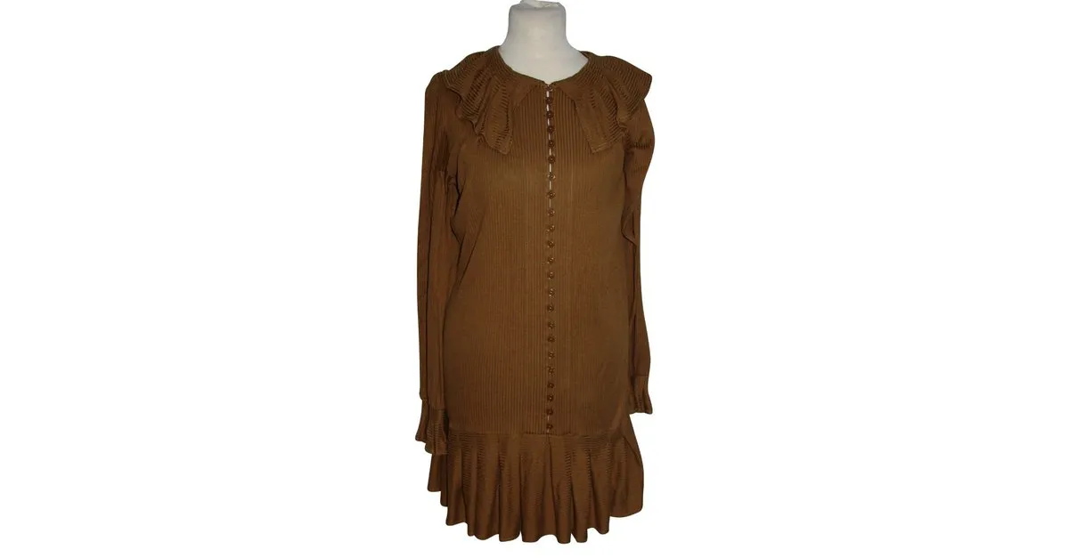 Marc by Marc Jacobs Vestido de seda Coñac 
