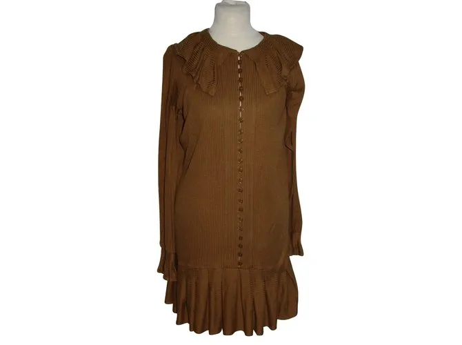 Marc by Marc Jacobs Vestido de seda Coñac 