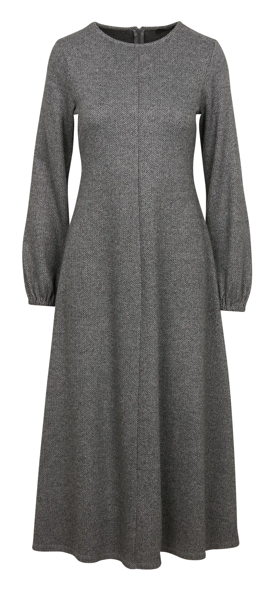 MAX MARA WEEK END WILMA  VESTIDO LARGO CON CUELLO REDONDO EN PLATA