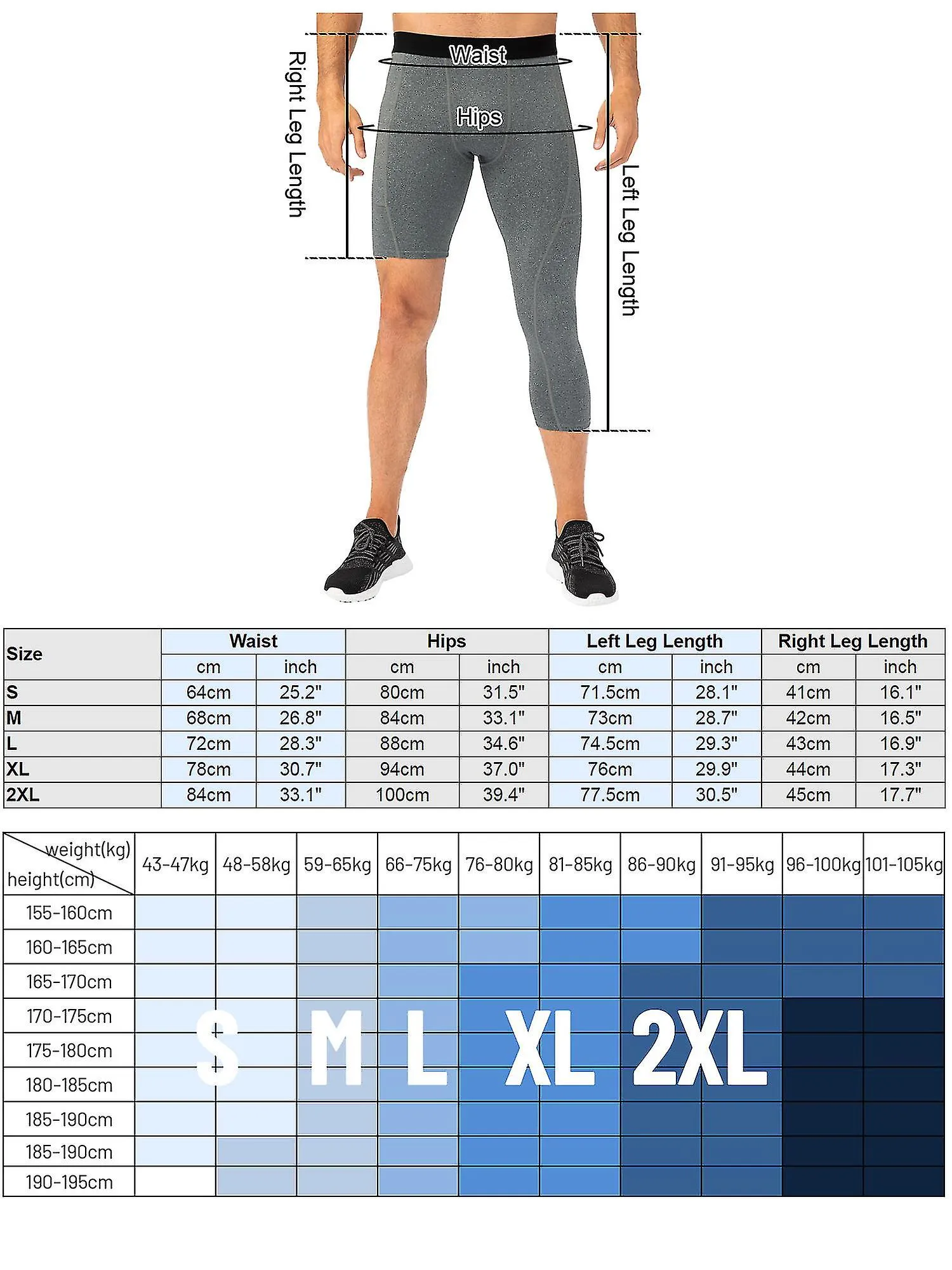 Men One Leg Leggings For Basketball Side Pockets Fitness Training Single Leg Tights