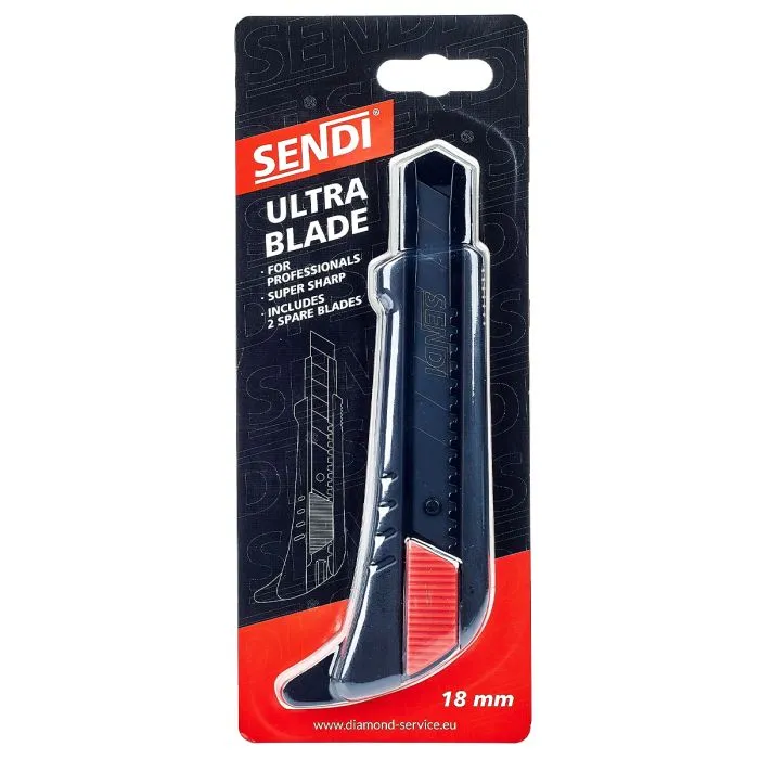 Navaja con gancho y cuchillas de repuesto SENDI ULTRA BLADE de 18 mm