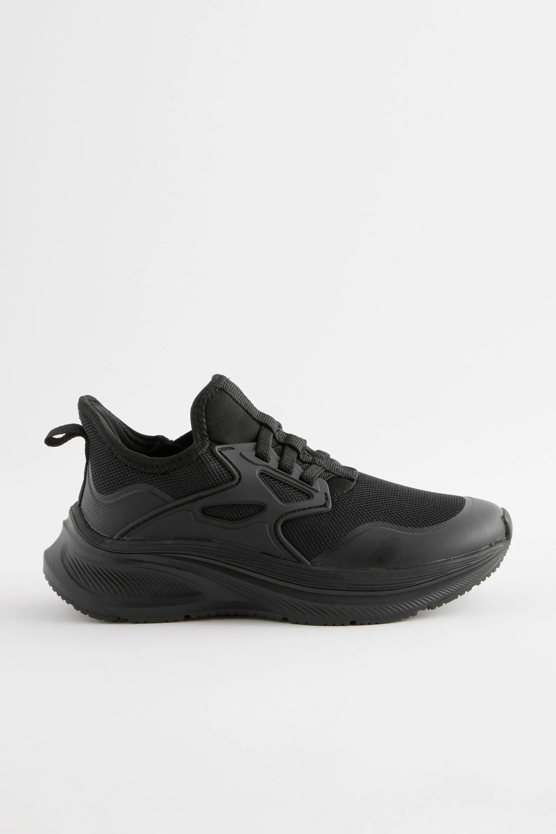NEGRO  MESH ELASTIC LACE TRAINERS