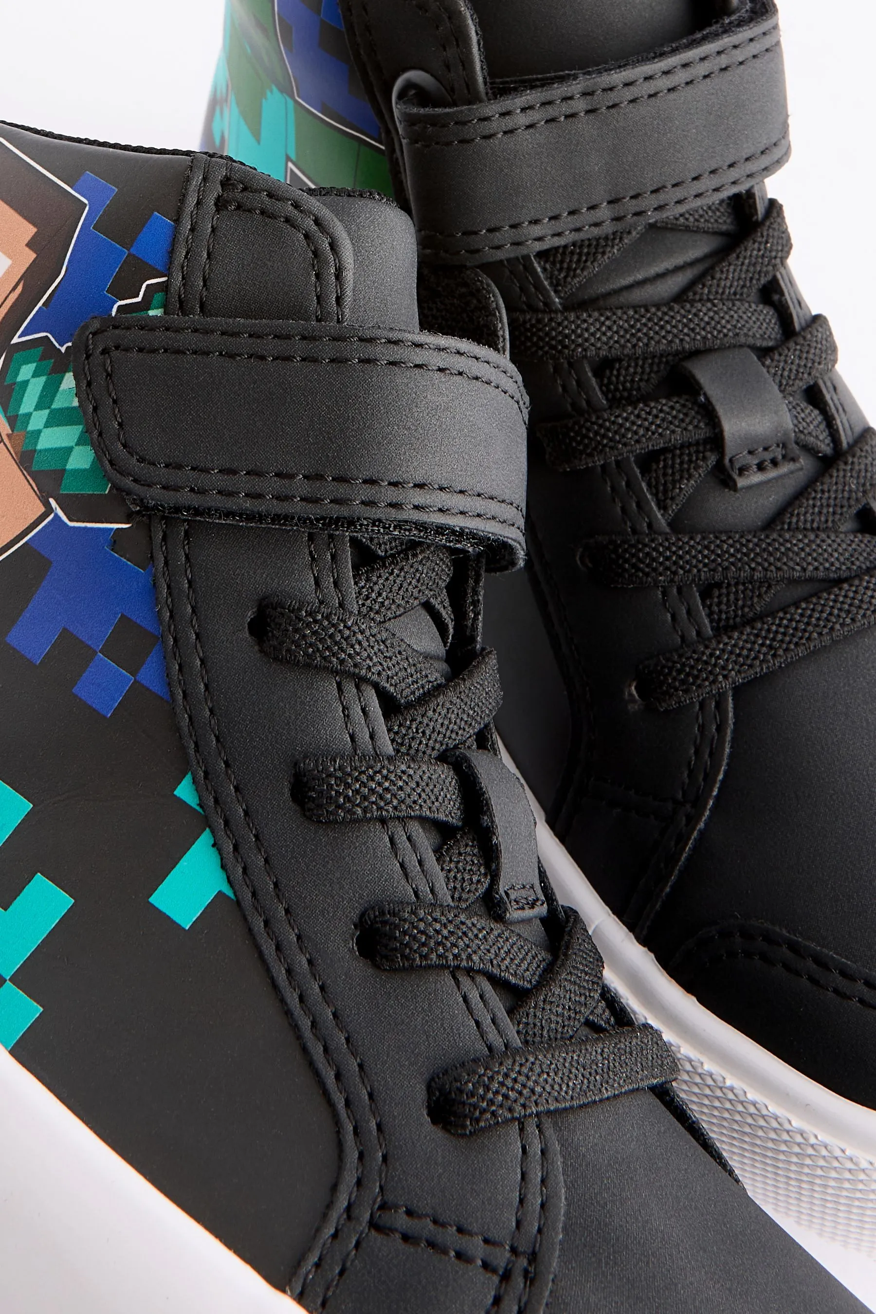 NEGRO  MINECRAFT ELASTIC LACE ALTO TOP TRAINERS