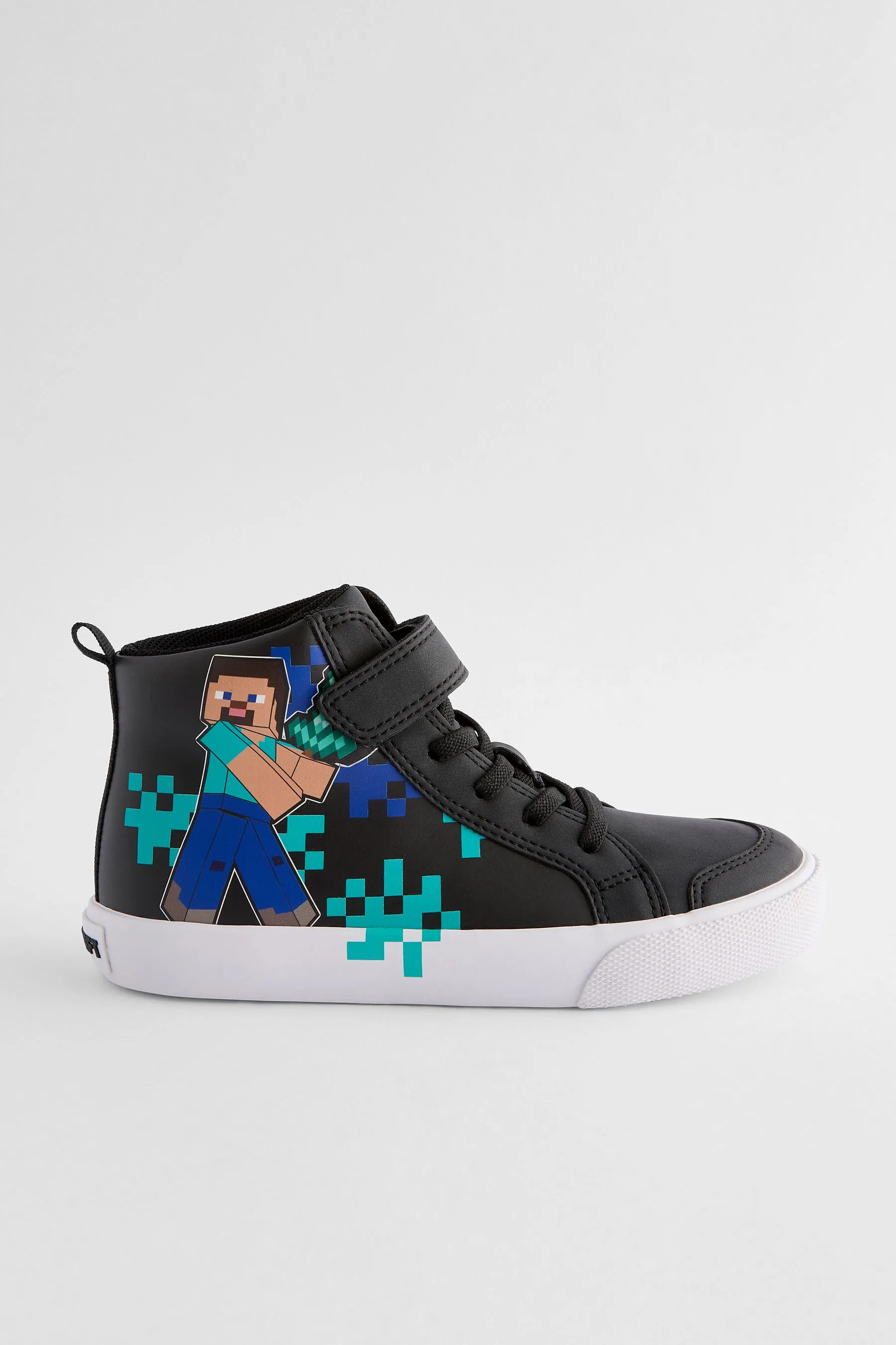 NEGRO  MINECRAFT ELASTIC LACE ALTO TOP TRAINERS