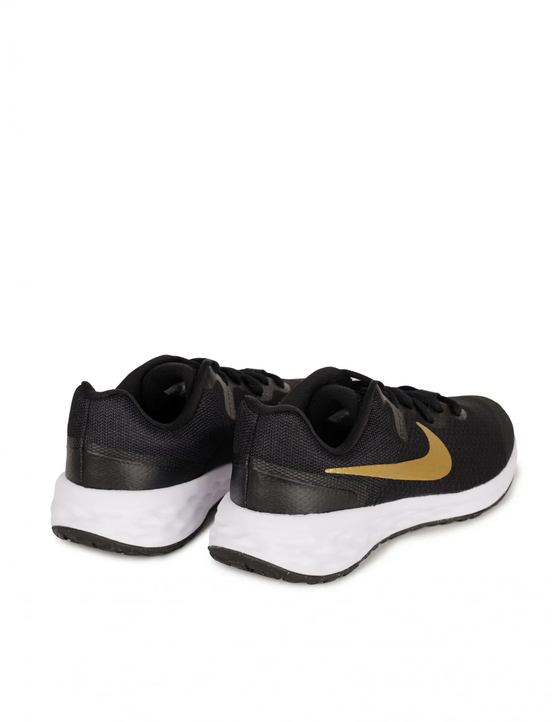 NIKE Revolution 6 Negras Logo Dorado