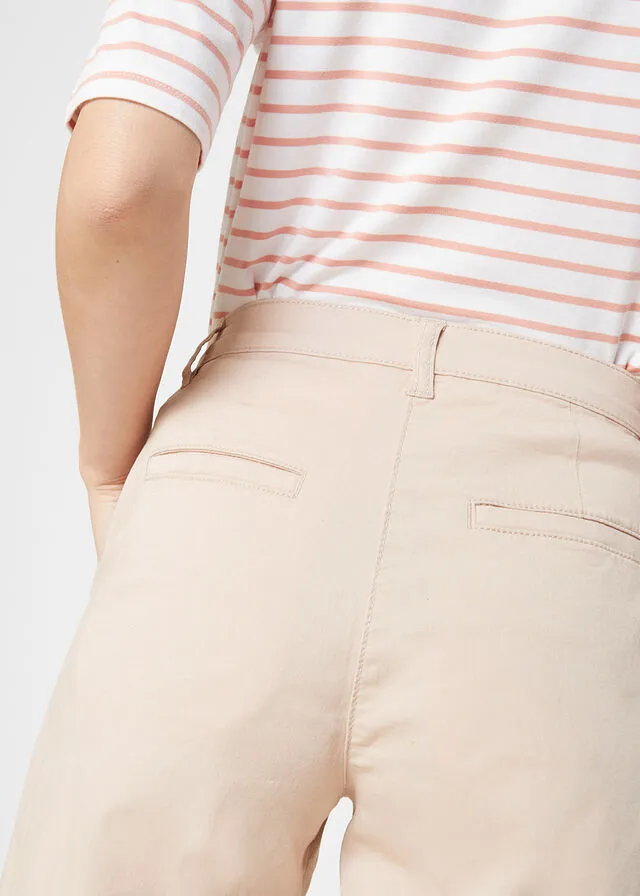 Pantalones cortos anchos de sarga Beige tiza