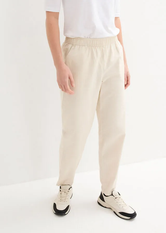Pantalón de lino gris guijarro