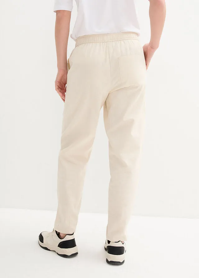 Pantalón de lino gris guijarro