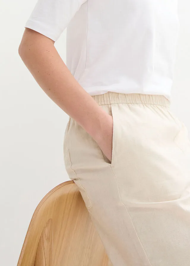 Pantalón de lino gris guijarro