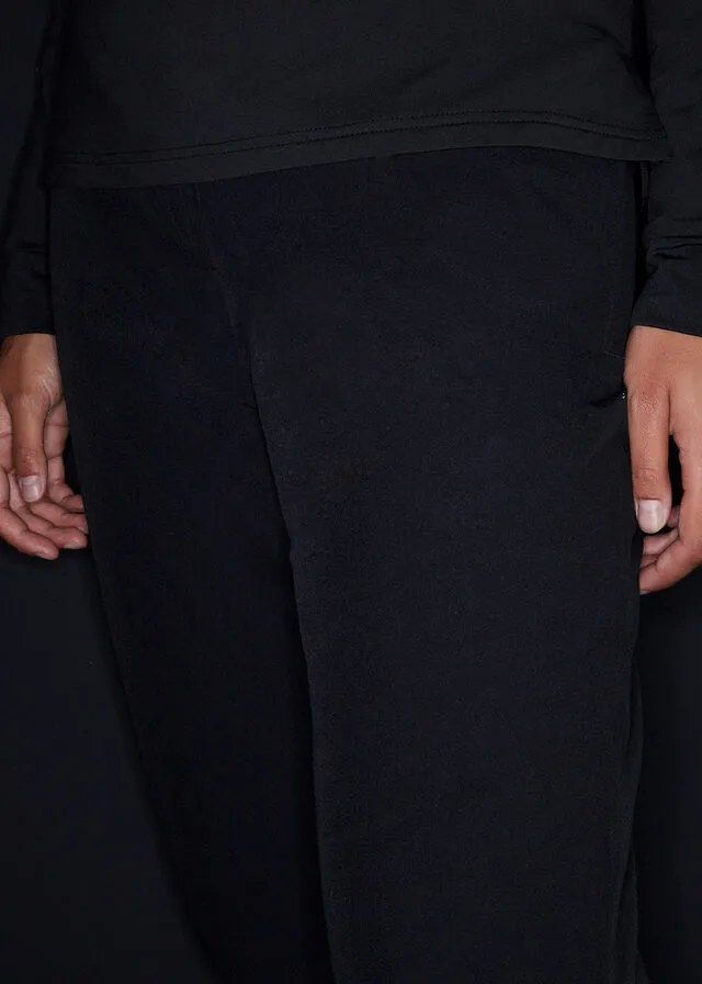 Pantalón térmico con forro polar, cintura cómoda, material impermeable y corte recto Negro