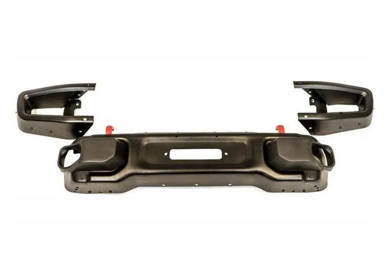 Parachoques delantero de acero recto con barra de toro y placa de cabestrante OFD Wrangler JK