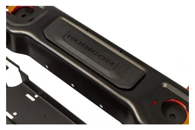 Parachoques delantero de acero recto con barra de toro y placa de cabestrante OFD Wrangler JK
