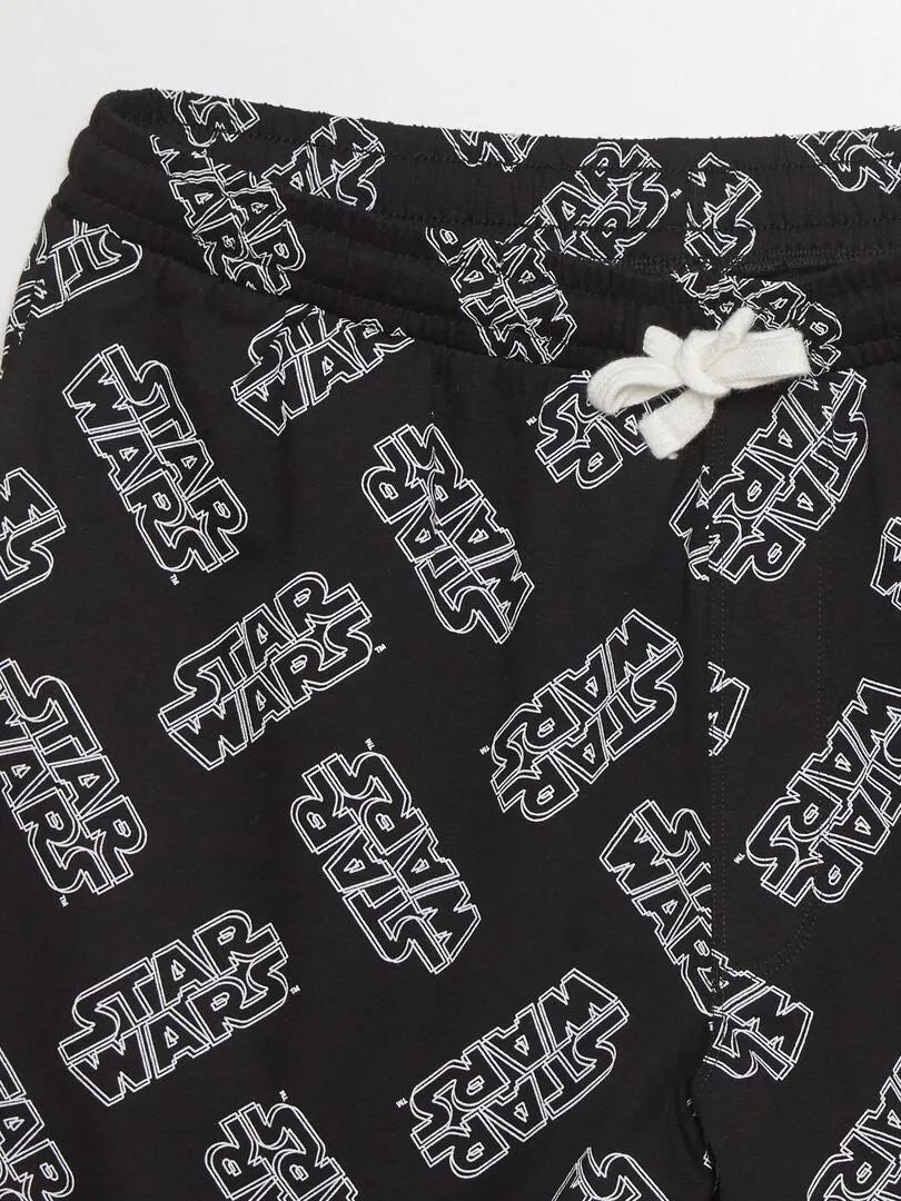 PIJAMA CORTO 'STAR WARS'  2 PIEZAS  NEGRO