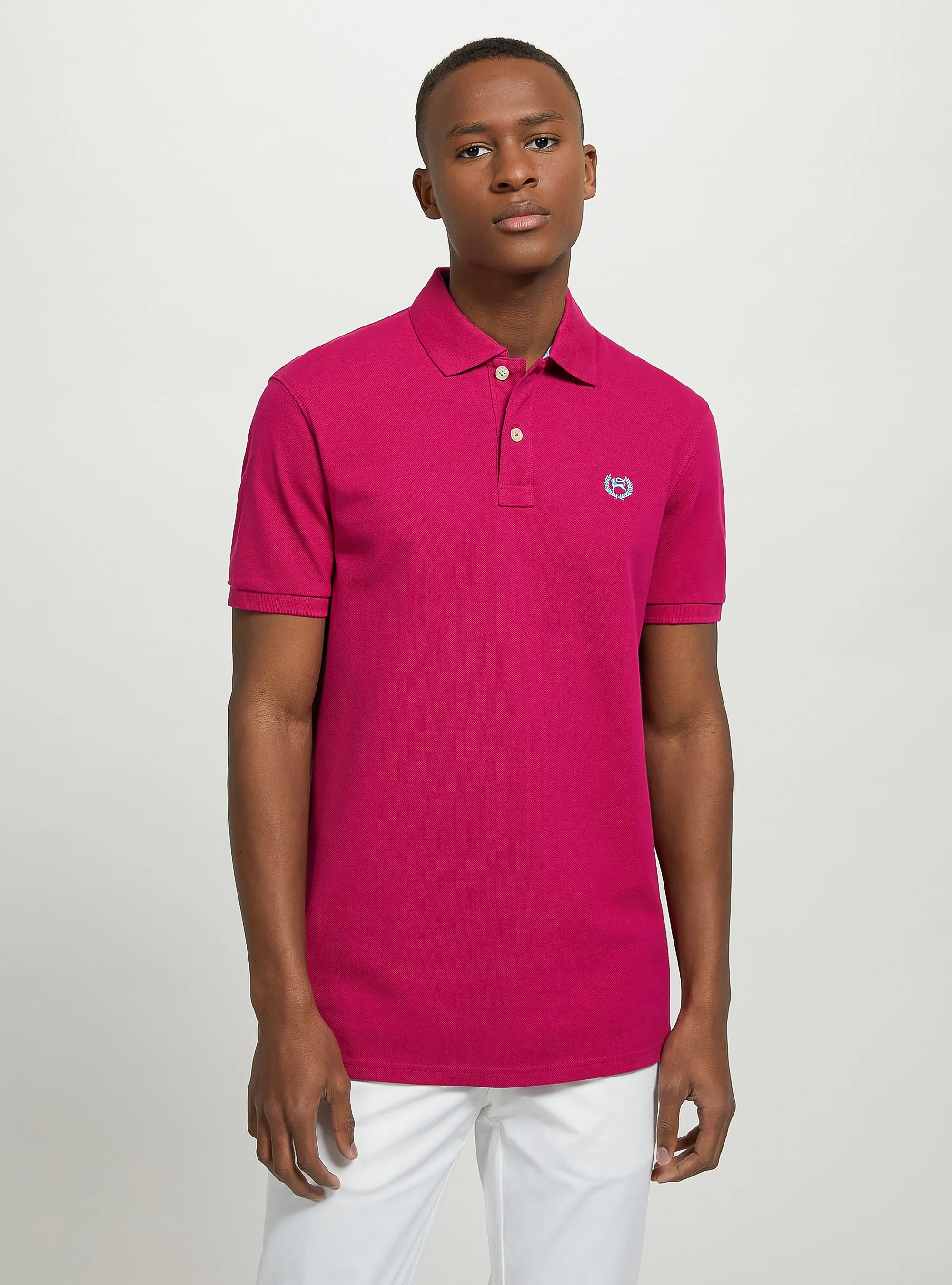 Polo de piqué de algodón con bordado