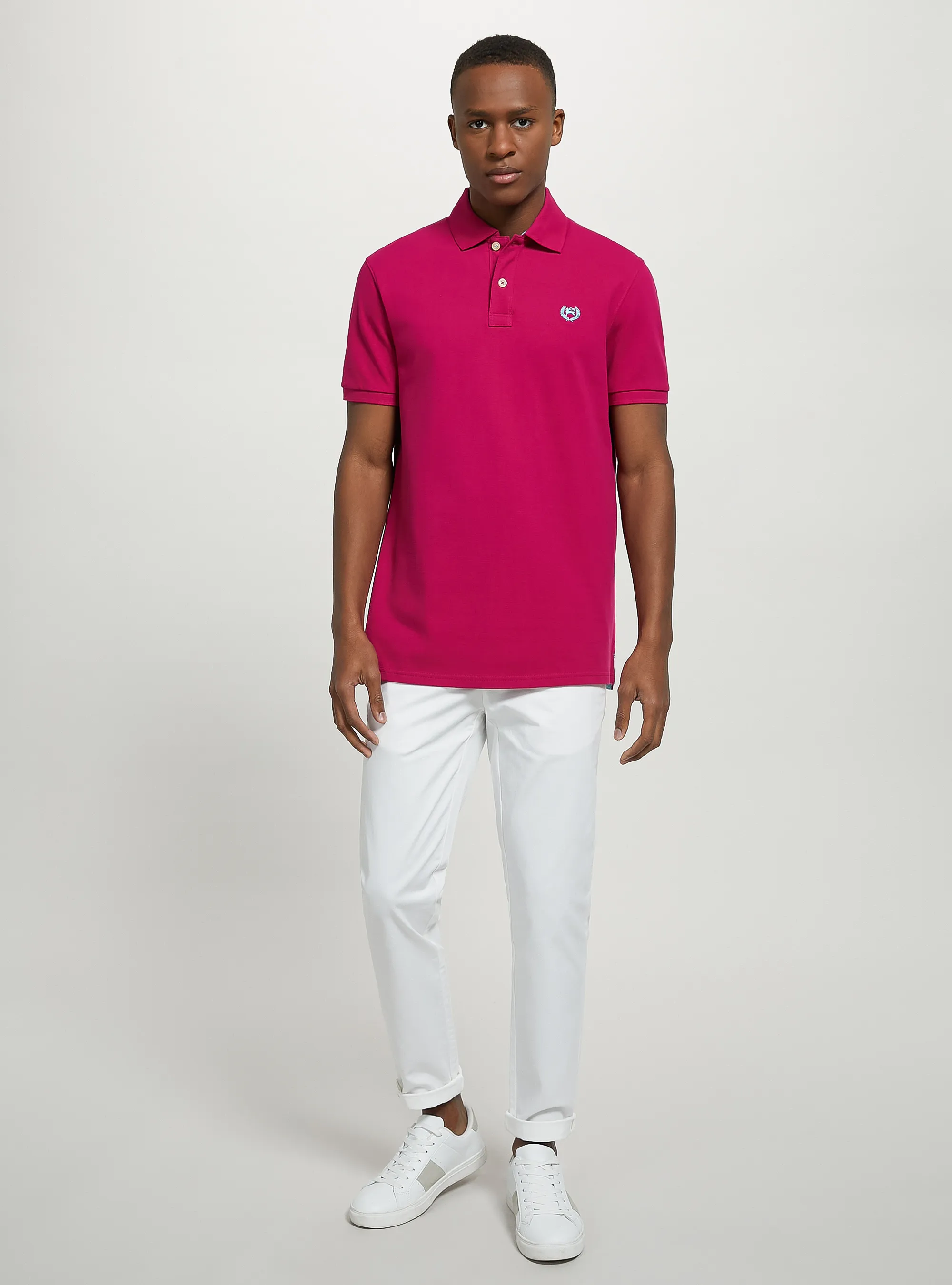 Polo de piqué de algodón con bordado