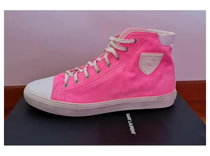 SAINT LAURENT NEAKERS ALTOS BEDFORD  FUCSIA FLUO 