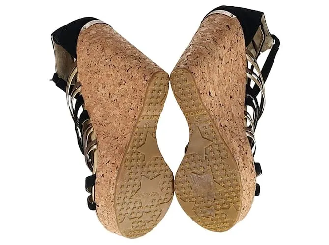 Sandalias de cuña con tiras Jimmy Choo en ante y cuero multicolor Impresión de pitón 