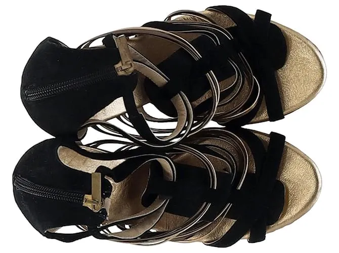 Sandalias de cuña con tiras Jimmy Choo en ante y cuero multicolor Impresión de pitón 