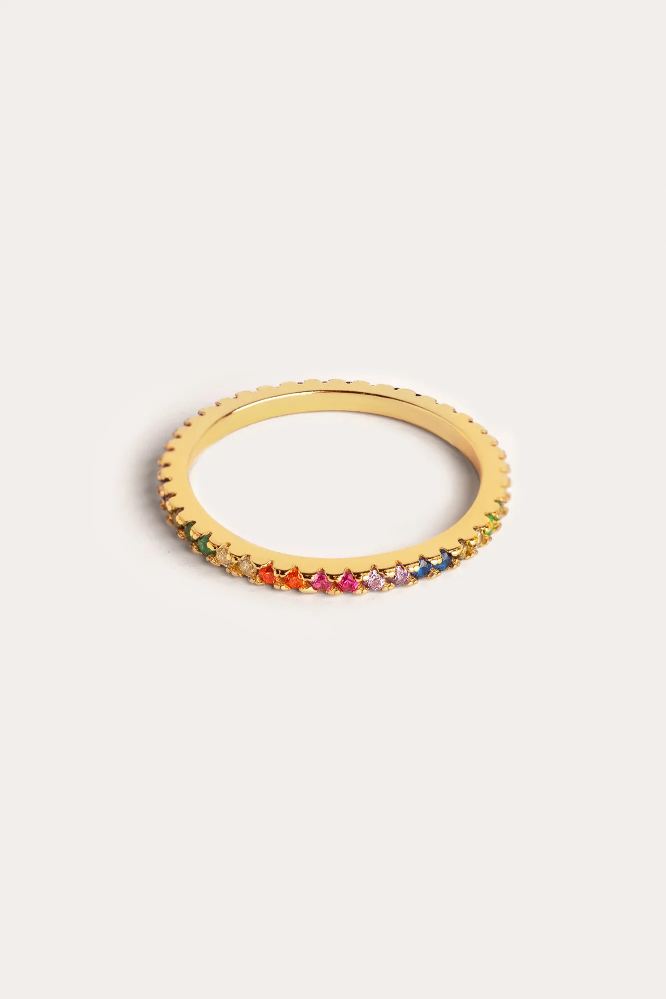 Singularu Anillo Cleo Colors Plata Baño Oro
