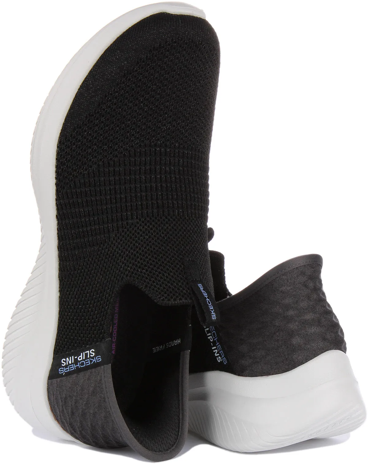 SKECHERS SLIPINS: ULTRA FLEX 3.0SMOOTH STEP ZAPATILLAS DE MALLA DE PUNTO PARA MUJER EN TODO NEGRO