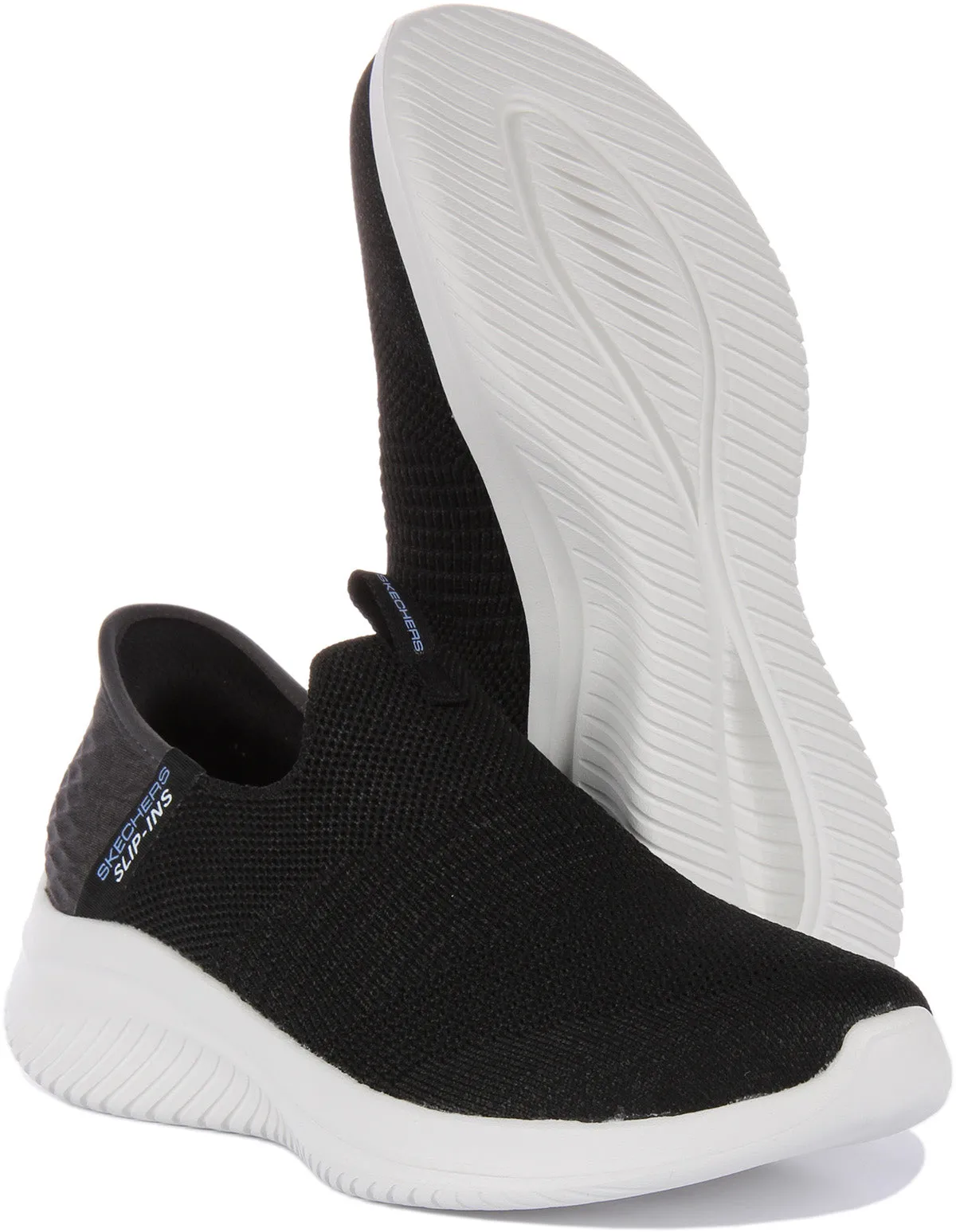 SKECHERS SLIPINS: ULTRA FLEX 3.0SMOOTH STEP ZAPATILLAS DE MALLA DE PUNTO PARA MUJER EN TODO NEGRO