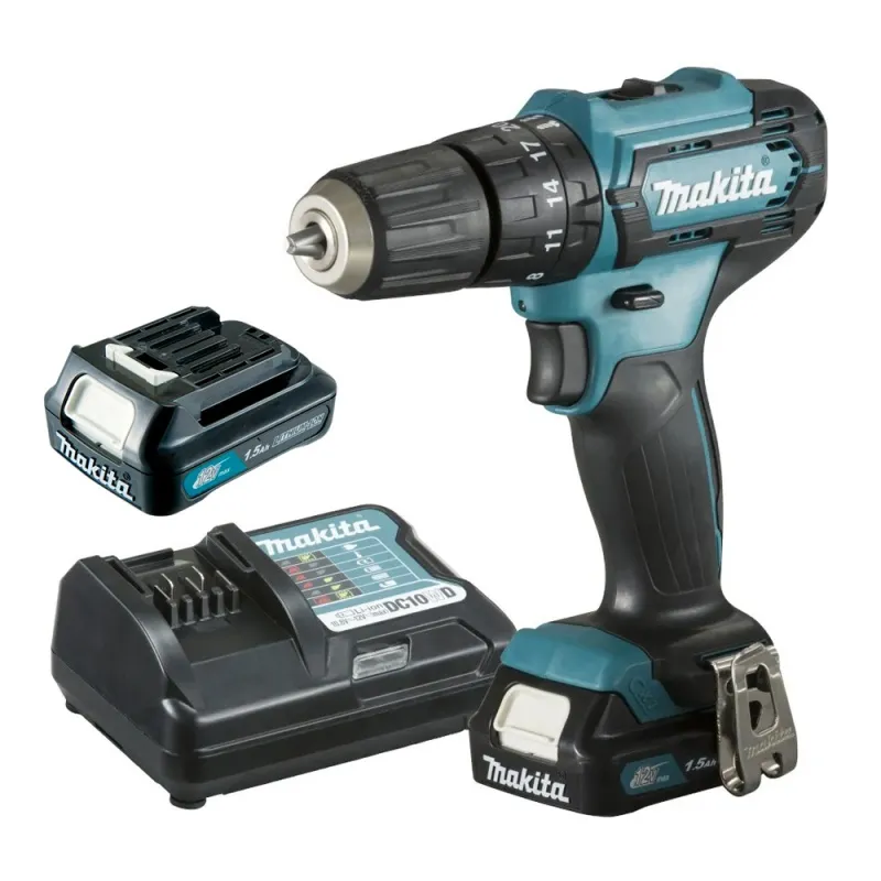 TALADRO PERCUTOR 3/8" 12V CXT HP333DWYX3 + SET DE BROCAS D71962 MAKITA HP333DWYX3K1
