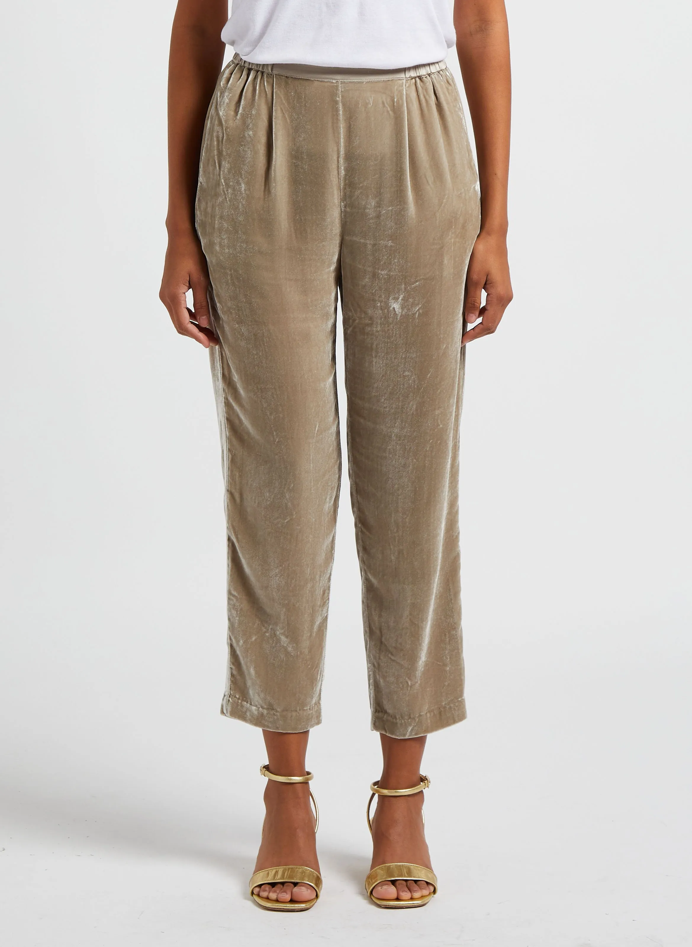 TERRO  PANTALóN RECTO DE TERCIOPELO EN GRIS