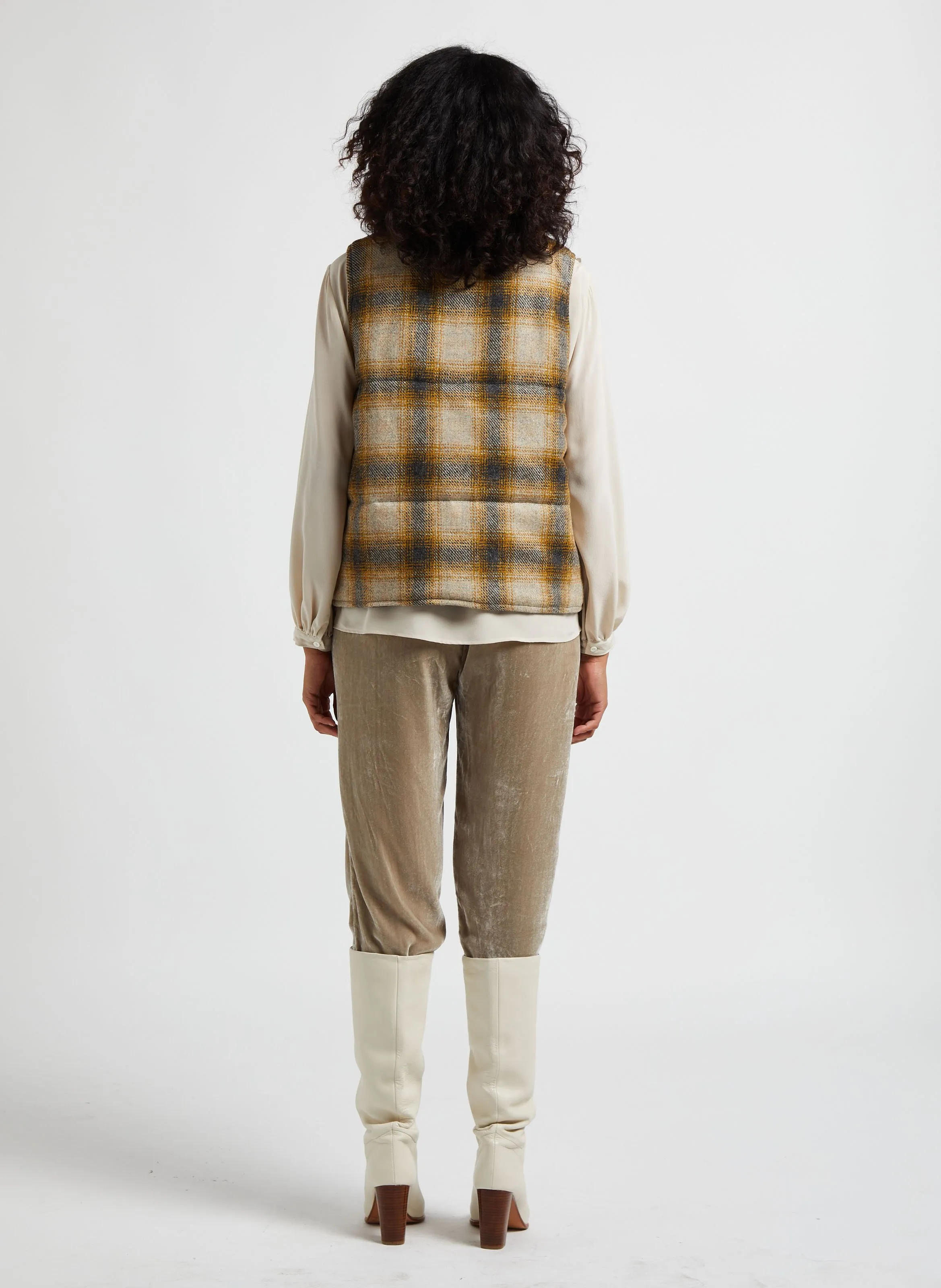 TERRO  PANTALóN RECTO DE TERCIOPELO EN GRIS
