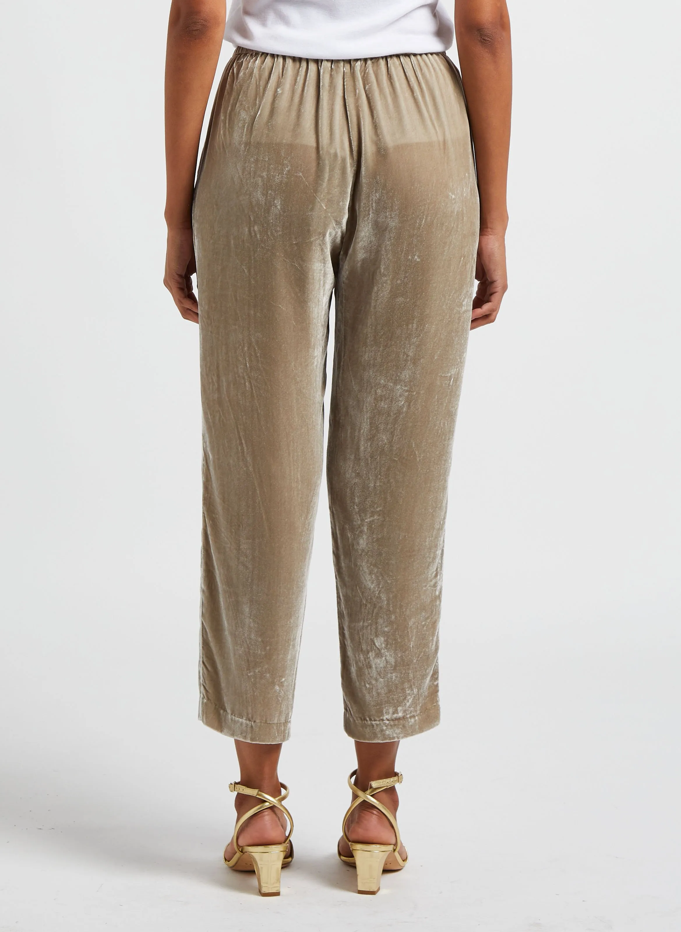 TERRO  PANTALóN RECTO DE TERCIOPELO EN GRIS