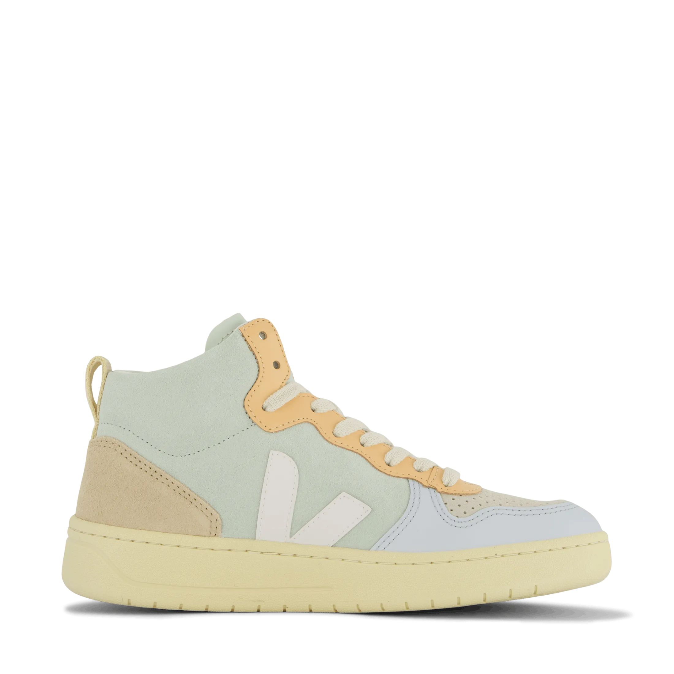 VEJA ZAPATOS V15 SUEDE JADE WHITE MULTICO