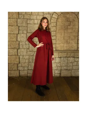 Vestido medieval algodón modelo Wanda, burdeos