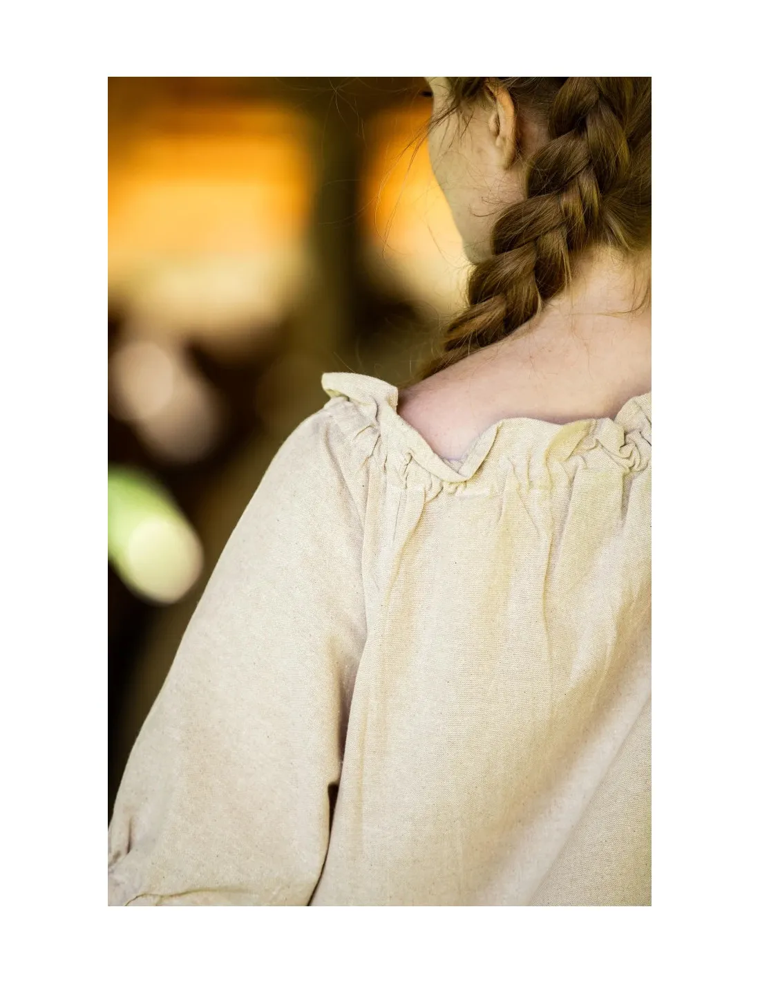 Vestido medieval modelo Melisande, color cáñamo