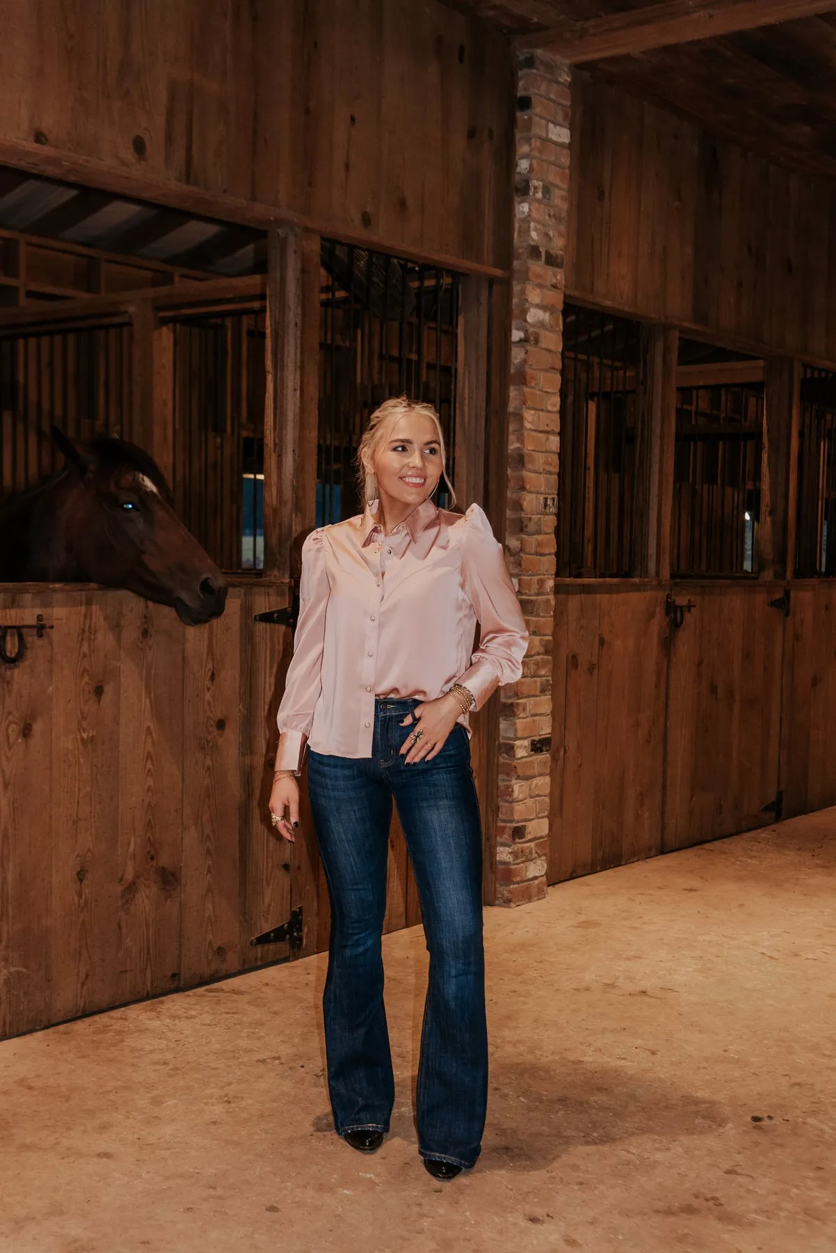 WOMEN'S WRANGLER RETRO PUNCHY BLUSH PINK TOP