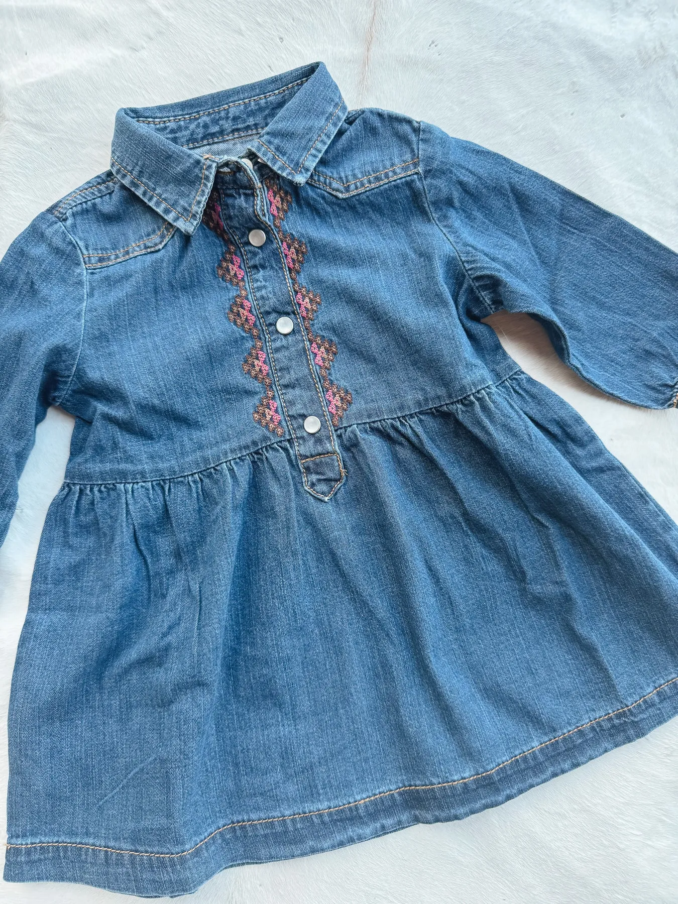 WRANGLER BABY GIRL DARK WASH WESTERN SNAP DRESS