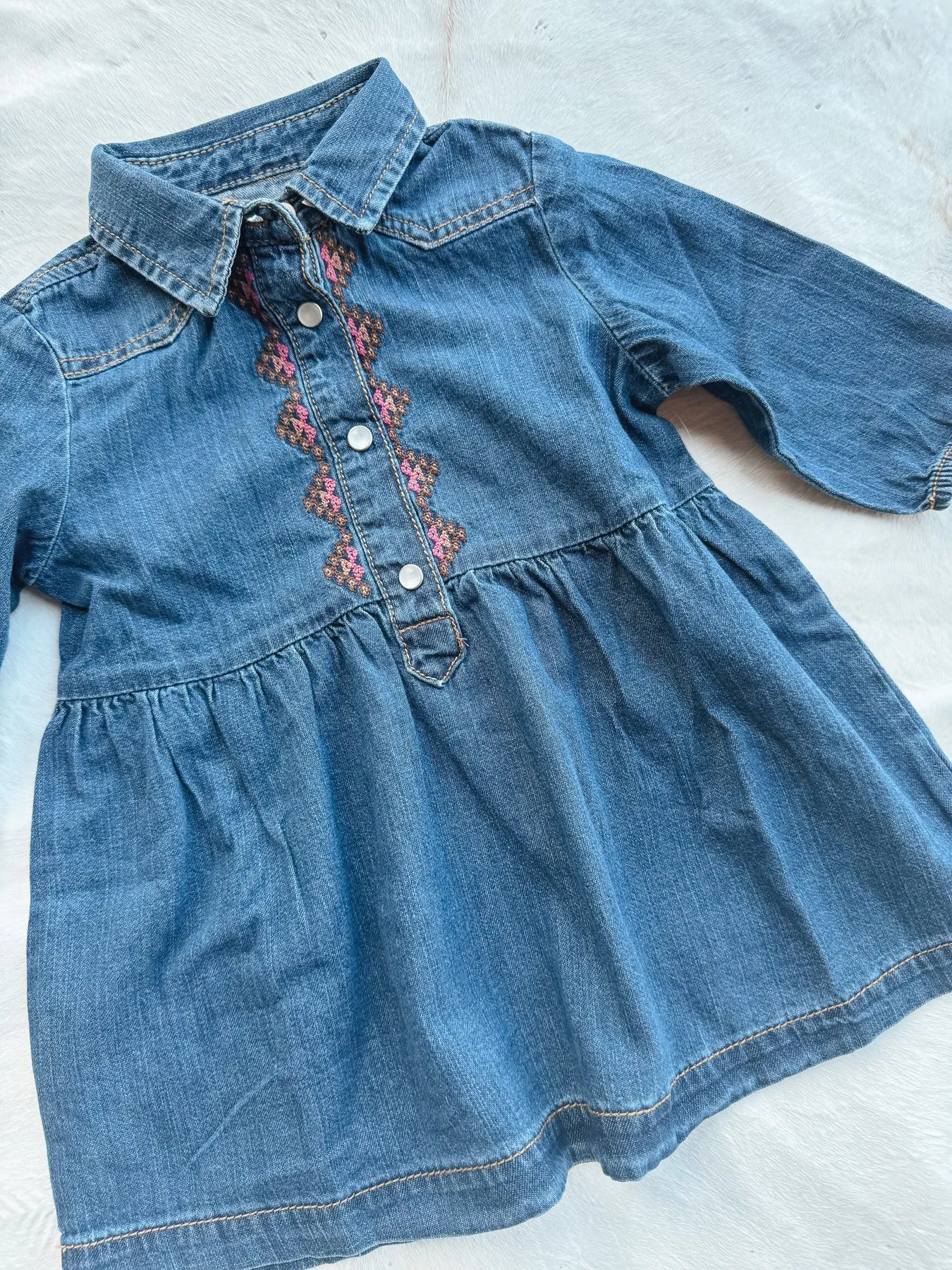 WRANGLER BABY GIRL DARK WASH WESTERN SNAP DRESS
