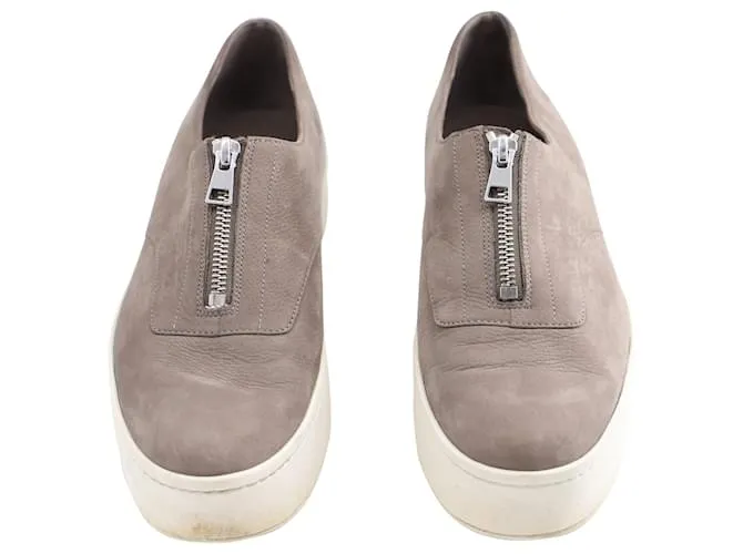 Zapatillas Vince Warner Low Top Platform en Cuero Gris 