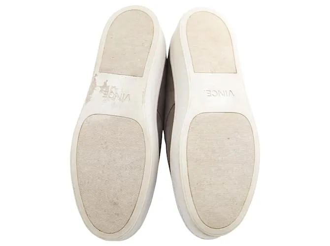 Zapatillas Vince Warner Low Top Platform en Cuero Gris 