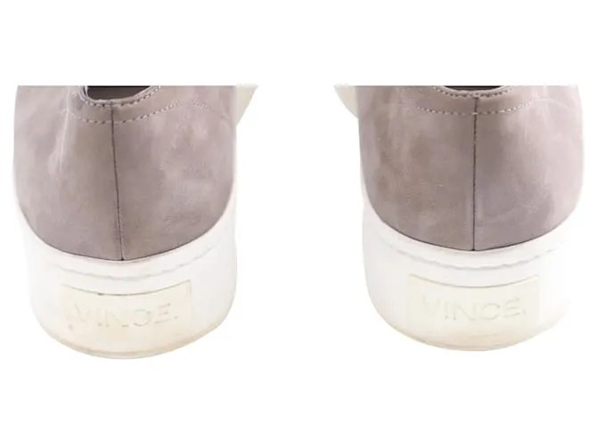 Zapatillas Vince Warner Low Top Platform en Cuero Gris 